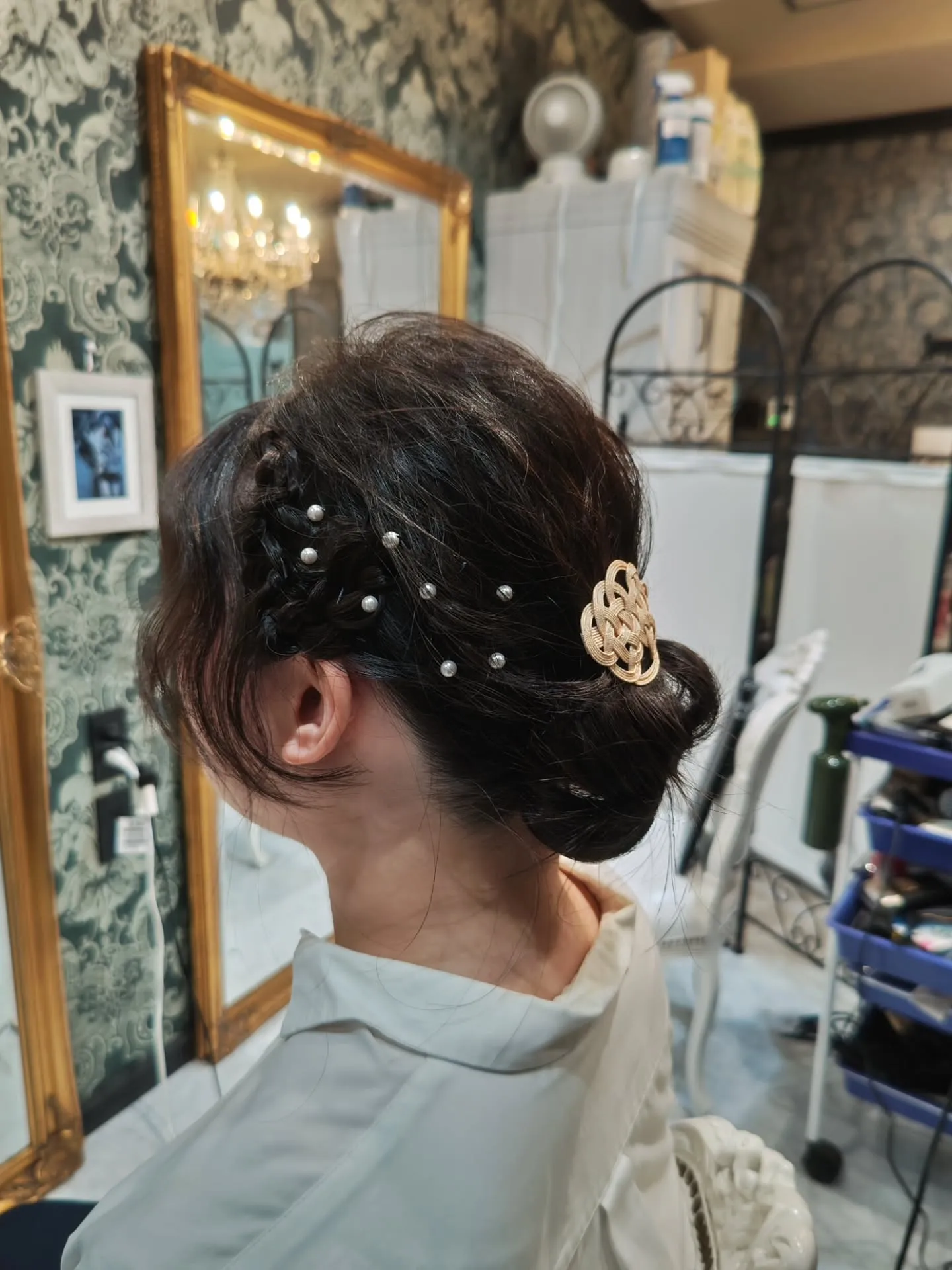 大津市早朝ヘアセットパーティーヘア冠婚葬祭美容室⁡