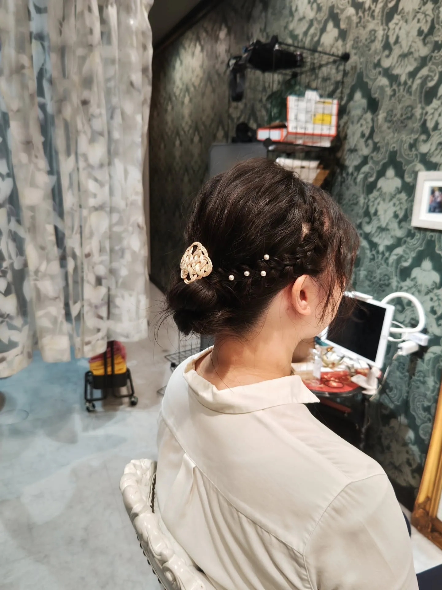 大津市早朝ヘアセットパーティーヘア冠婚葬祭美容室⁡